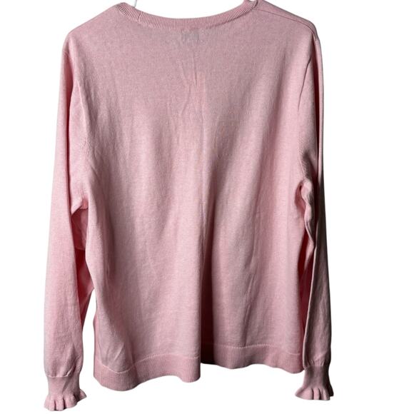 J. Crew Pink Fine Gauge Cotton Pullover Sweater Women’s 2XL  French Capsule NWT - Picture 5 of 11
